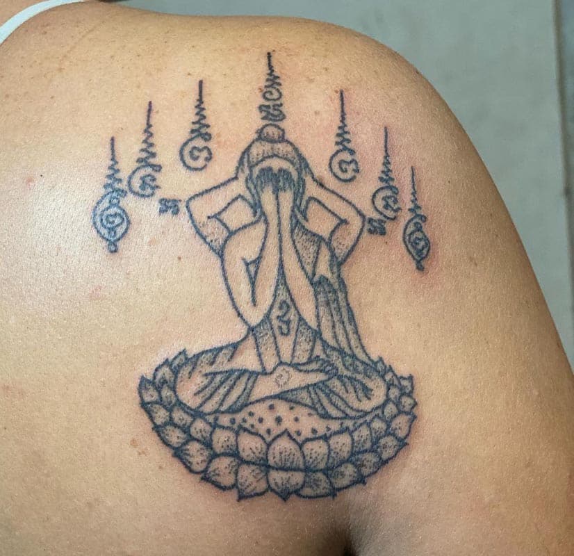 Sak Yant design depicting Hindu god Shiva