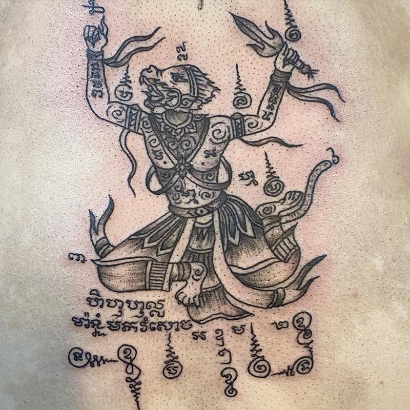 Yant Hanuman 4 Gorn – Sak Yant Thai Temple Tattoos